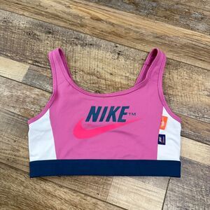 NIKE Magenta Pink Navy White Multi Activewear Medium Women's Sports Bra